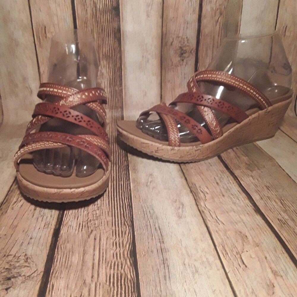 Skechers Cali Luxe Foam Women's Brown Sandals Sz 8.5